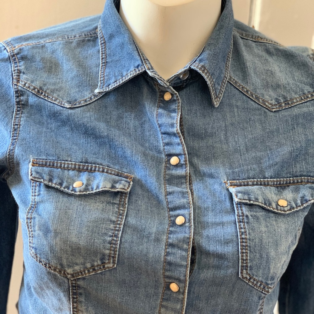 Jean button down shirt with pockets